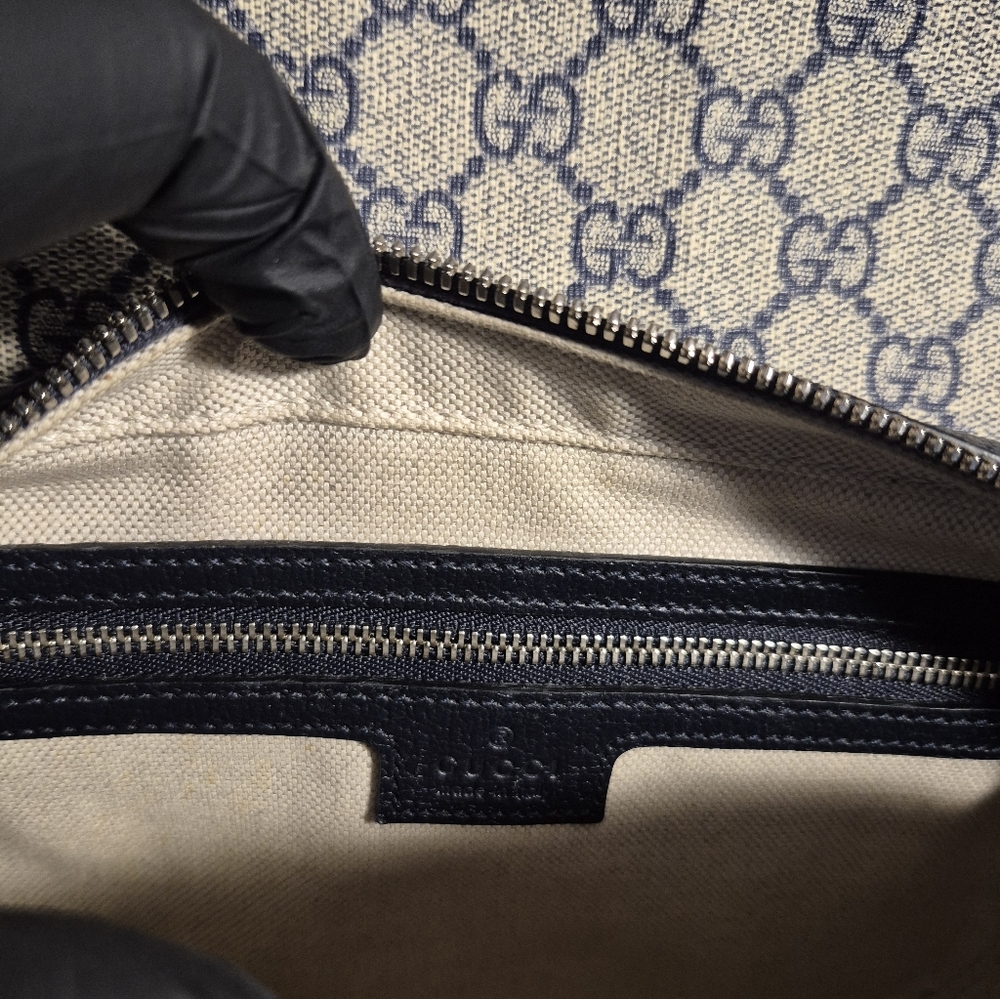 Authentic Gucci Ophidia Small Shoulder Crossbody Navy Handbag EUC HTF - Picture 10 of 16